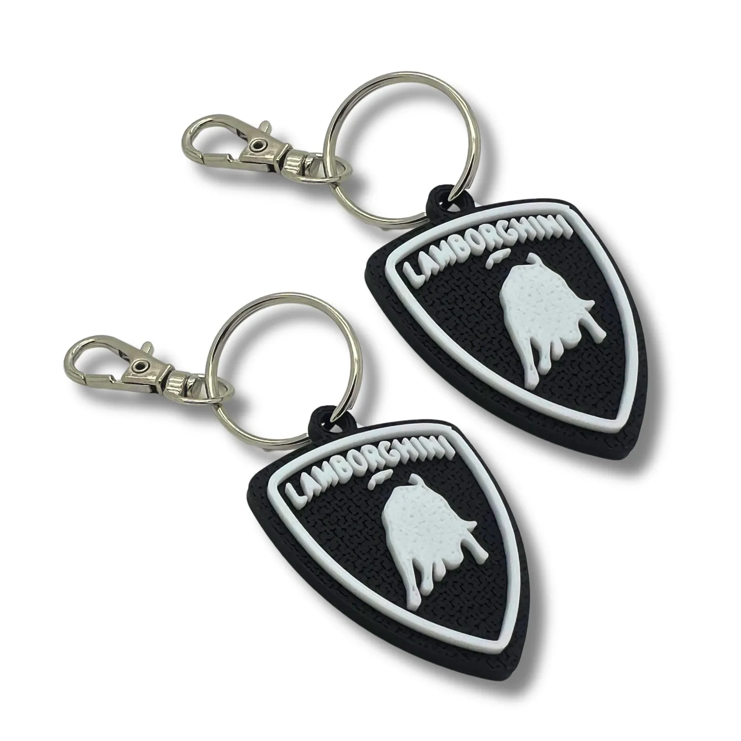 2x Keyring Clip On & Go karabinnøkkelring for Lamborghini