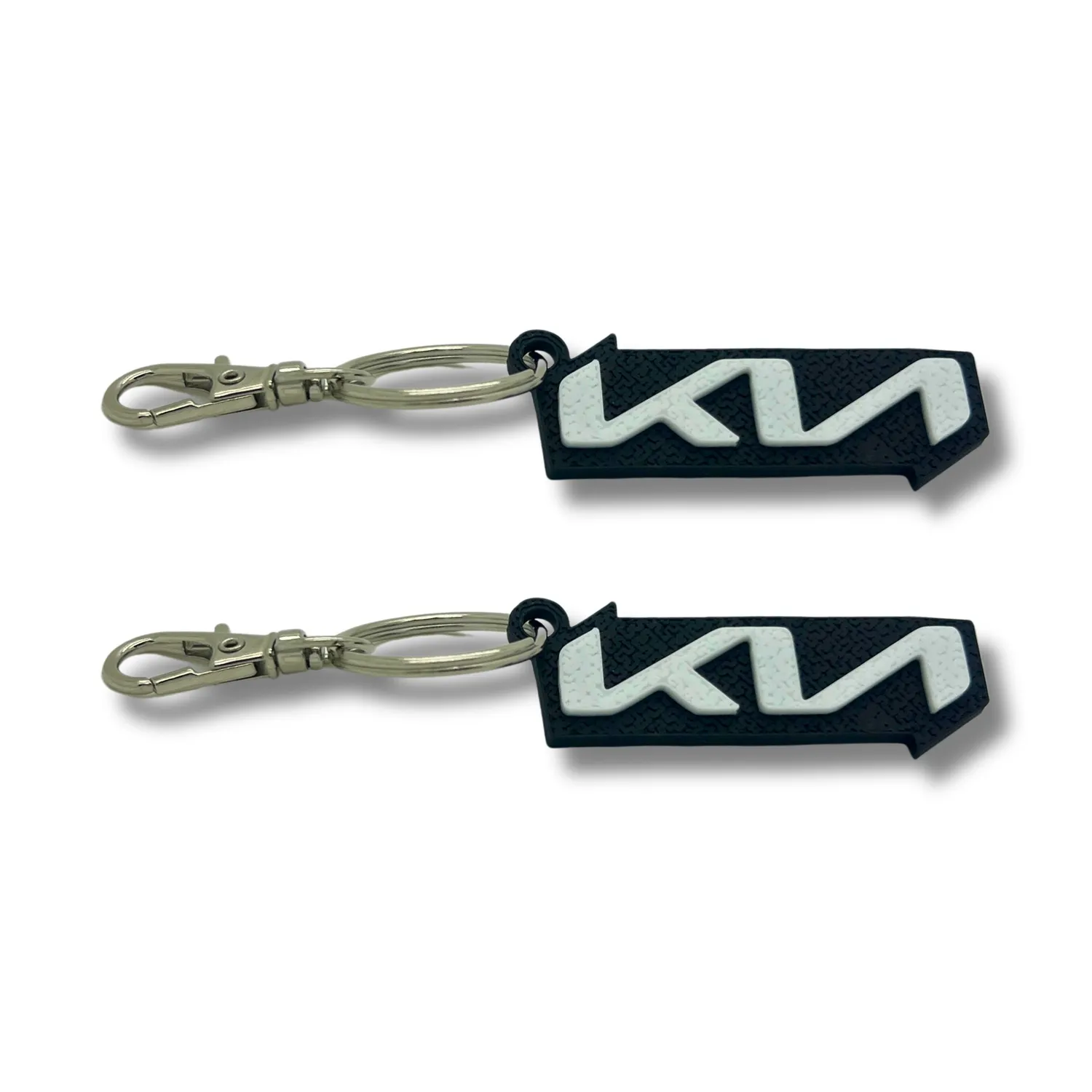 2x Keyring Clip On & Go karabinnøkkelring for KIA