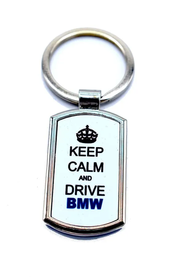 Nøkkelring Keep calm and drive BMW