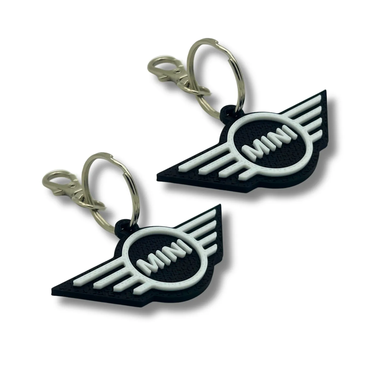 2x Keyring Clip On & Go karabinnøkkelring for Mini Cooper