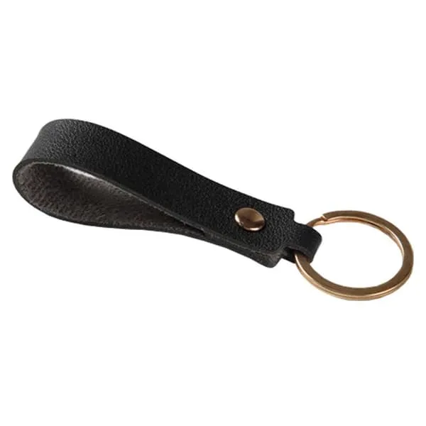 Håndlaget Eco Leather Key Ring PU Leather Leather Black Gold