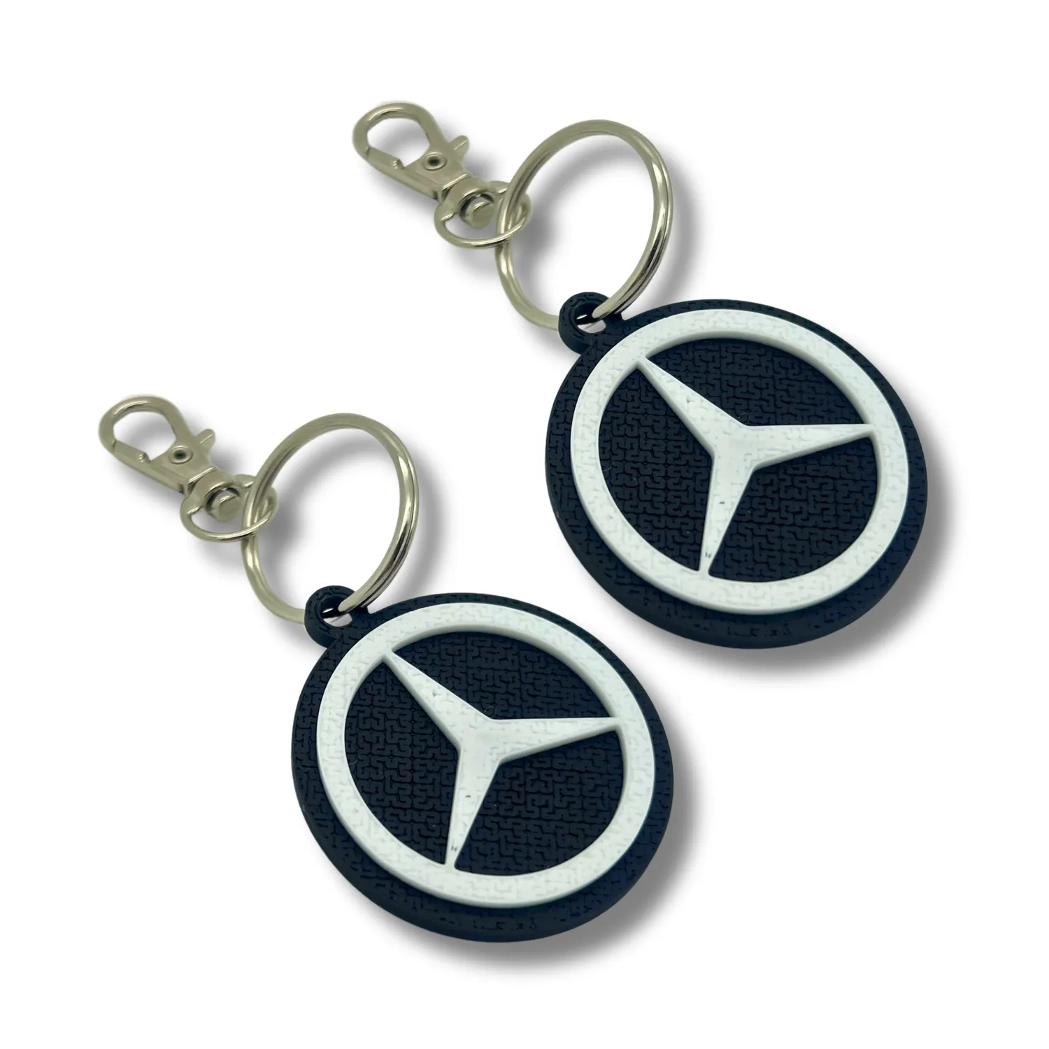 2x Keyring Clip On & Go karabinnøkkelring for Mercedes Benz