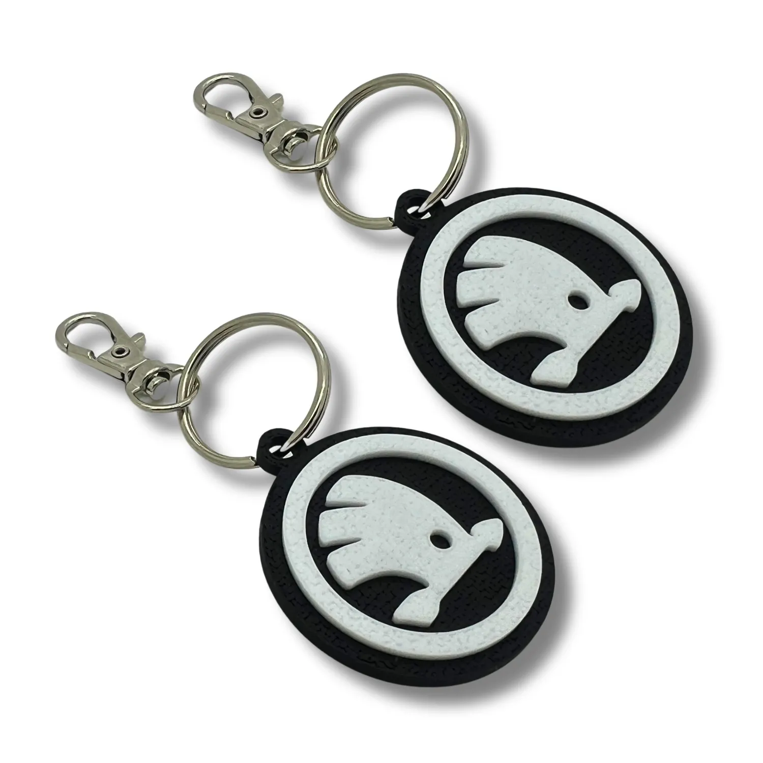 2x Keyring Clip On & Go karabinnøkkelring for Skoda