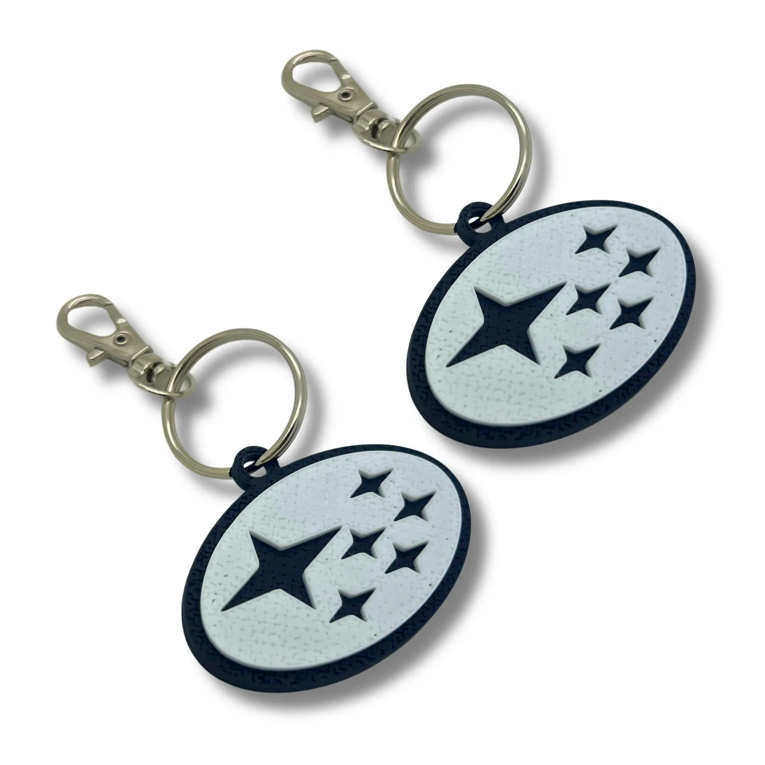 2x Keyring Clip On & Go karabinnøkkelring for Subaru