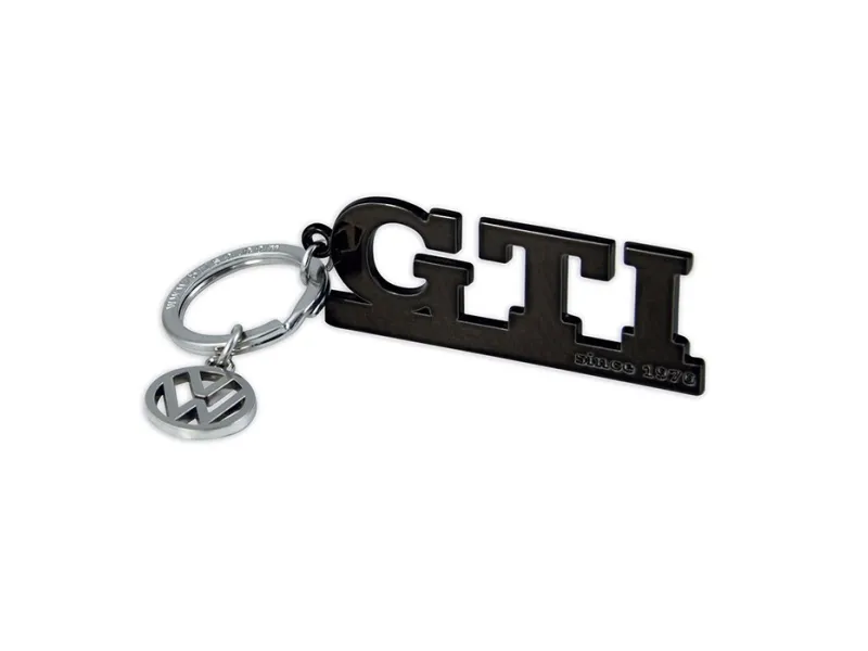 VW GTI nøglering m. logo vedhæng, sort
