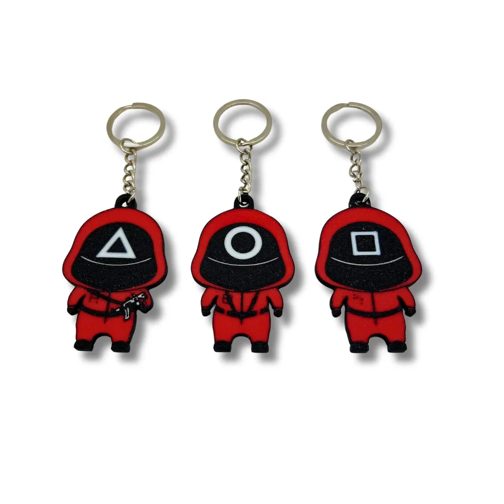 3-pack Squid Game 2 soldat nøkkelring kjedeglidelås