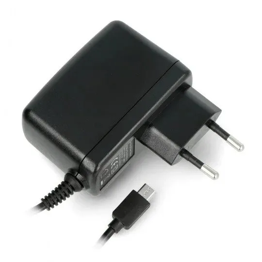 5V/2,5A microUSB strømforsyning for Raspberry Pi 3B+/3A+/3B/2B/Zero