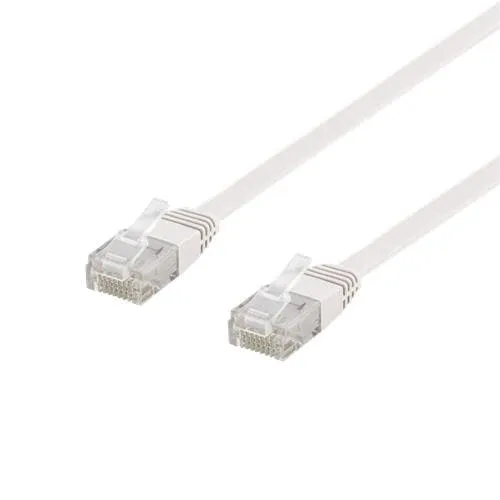 NÖRDIC Cat6 U / UTP Flat Network Cable 1M 250MHz Båndbredde og 10Gbps Overføringshastighet Hvit