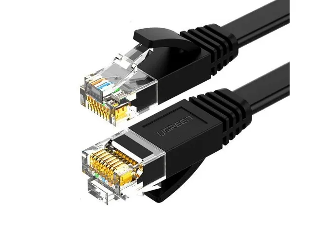 Flat nettverkskabel UGREEN Ethernet RJ45, Cat.6, UTP, 5m (svart)