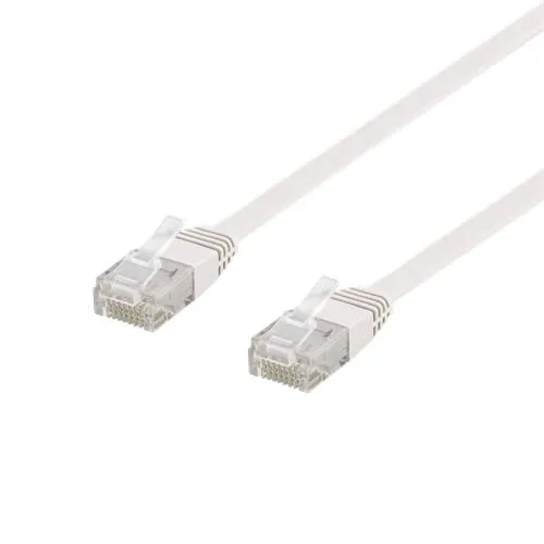 NÖRDIC Cat6 U / UTP flat nettverkskabel 2M 250MHz båndbredde og 10GBPS overføringshastighet Hvit