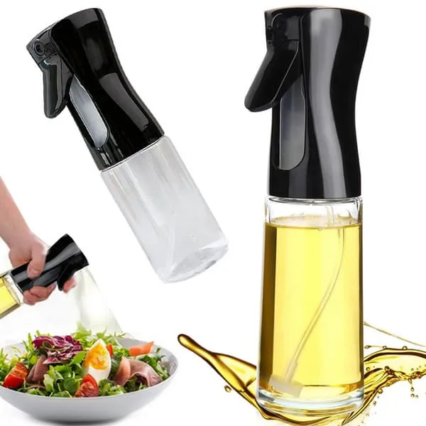 Oljeflaske med Sprayfunksjon i Glass 200ml Svart