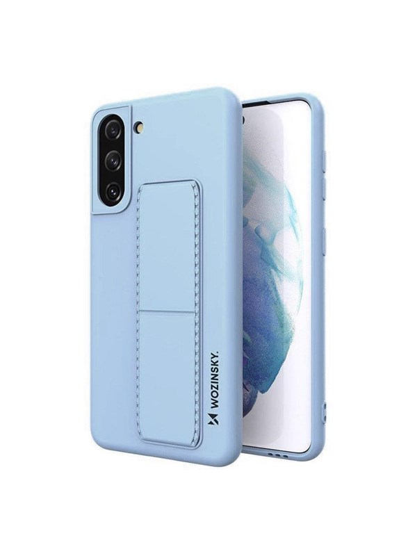 Wozinsky Kickstand Case Silicone Case with Stand Samsung Galaxy S21+ 5G Light Blue