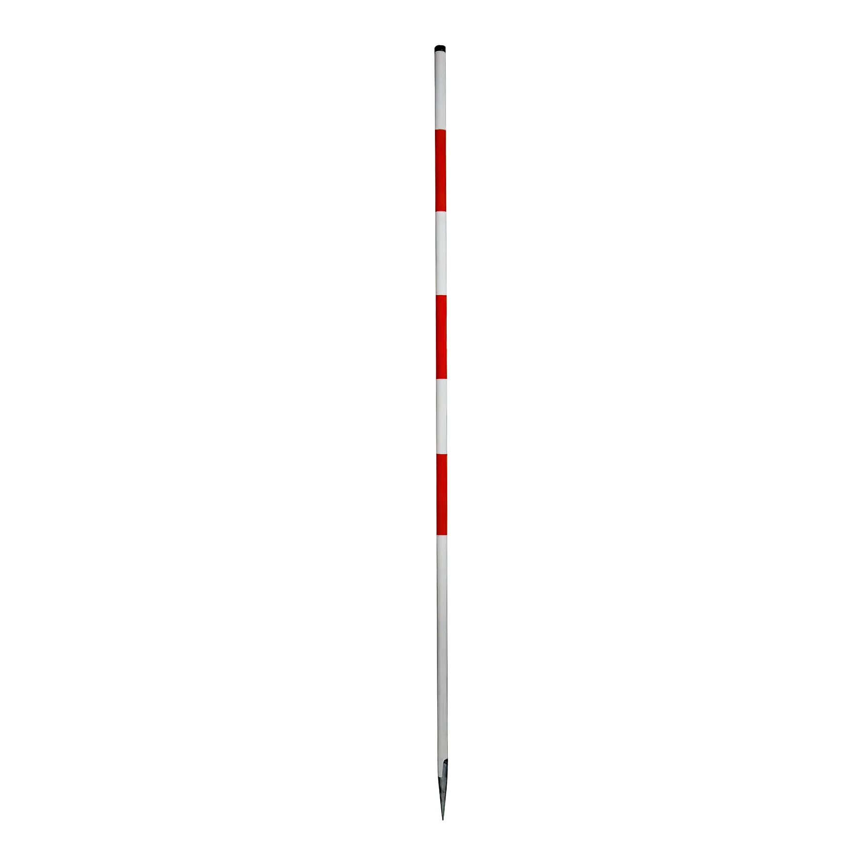 Landmålestokk plateende, rød/hvit, 1600 mm