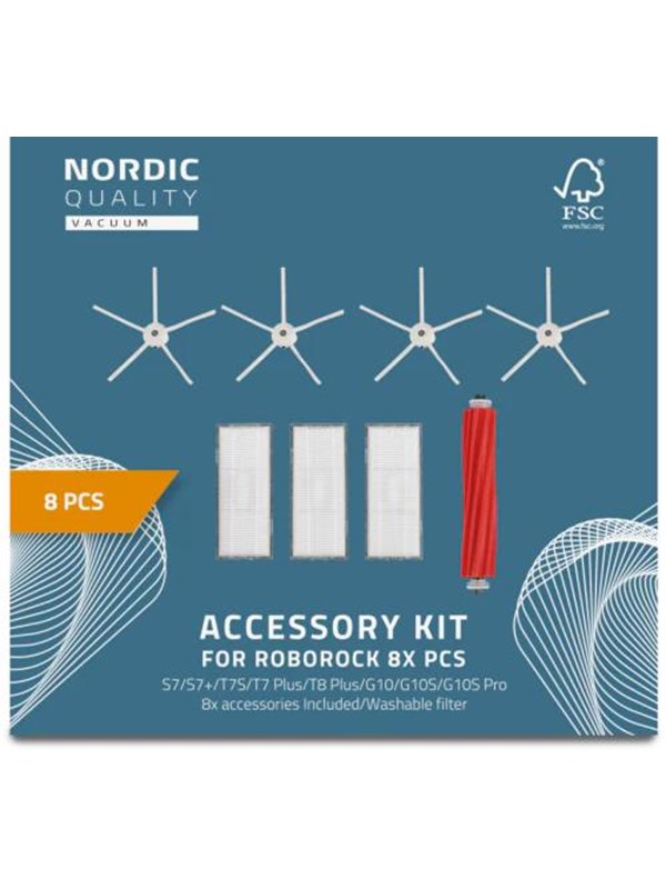 Nordic Quality Robotstøvsuger 8 Pcs Kit for Roborock