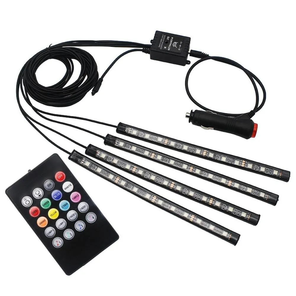 RGE LED-belysning for bilinteriør - 12v - Fjernstyrt