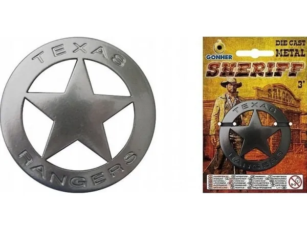 Gonher 14/0 metall sheriffstjerne-merke, sølv