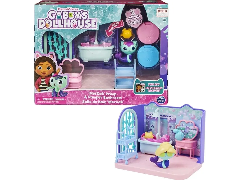 Gabbys Dollhouse Deluxe Room Bathroom, Fig. (with a seakill figure)