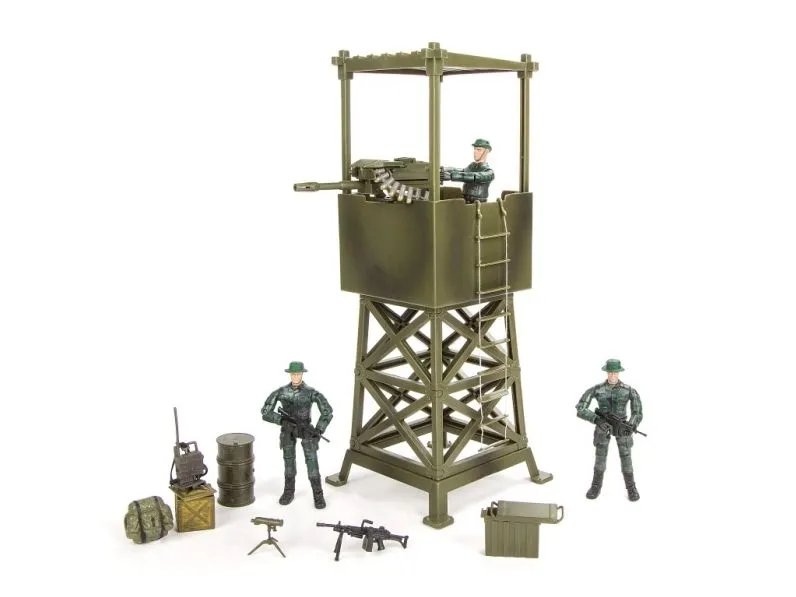 World Peacekeepers 1:18 Militær Udkigstårn m/2 actionfigurer