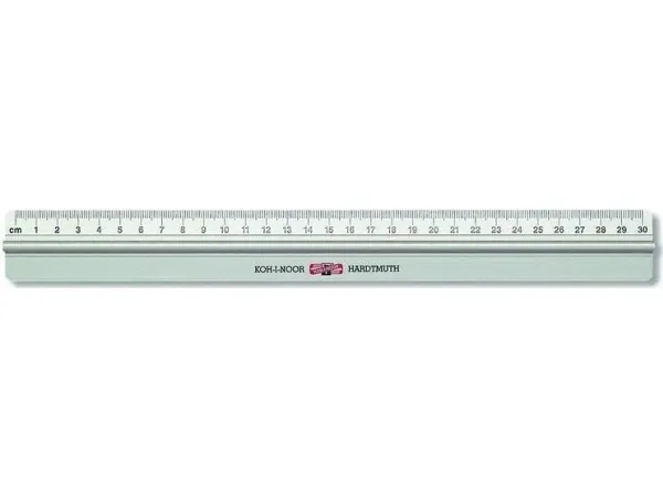 Koh I Noor linjal 30 cm metall med håndtak (215305)