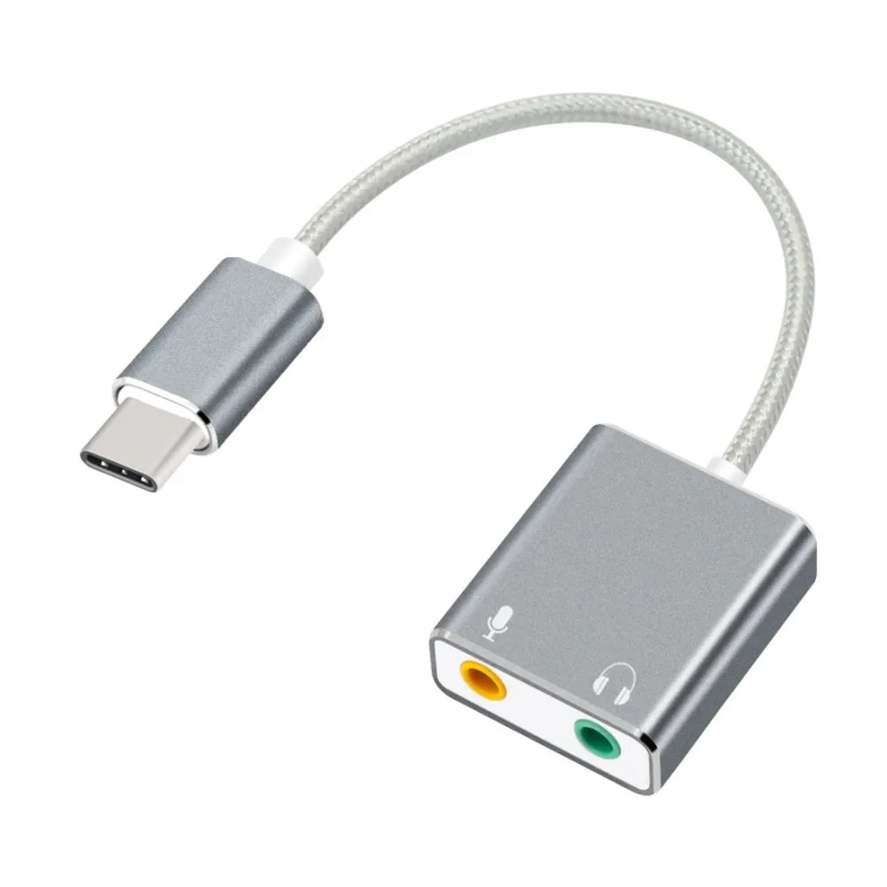 Eksternt lydkort USB - C til 3,5 mm inn og ut