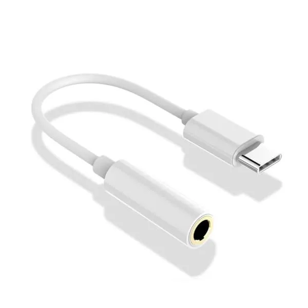 DAC USB C til 3,5 mm AUX -adapter for hodetelefonhøyttalere