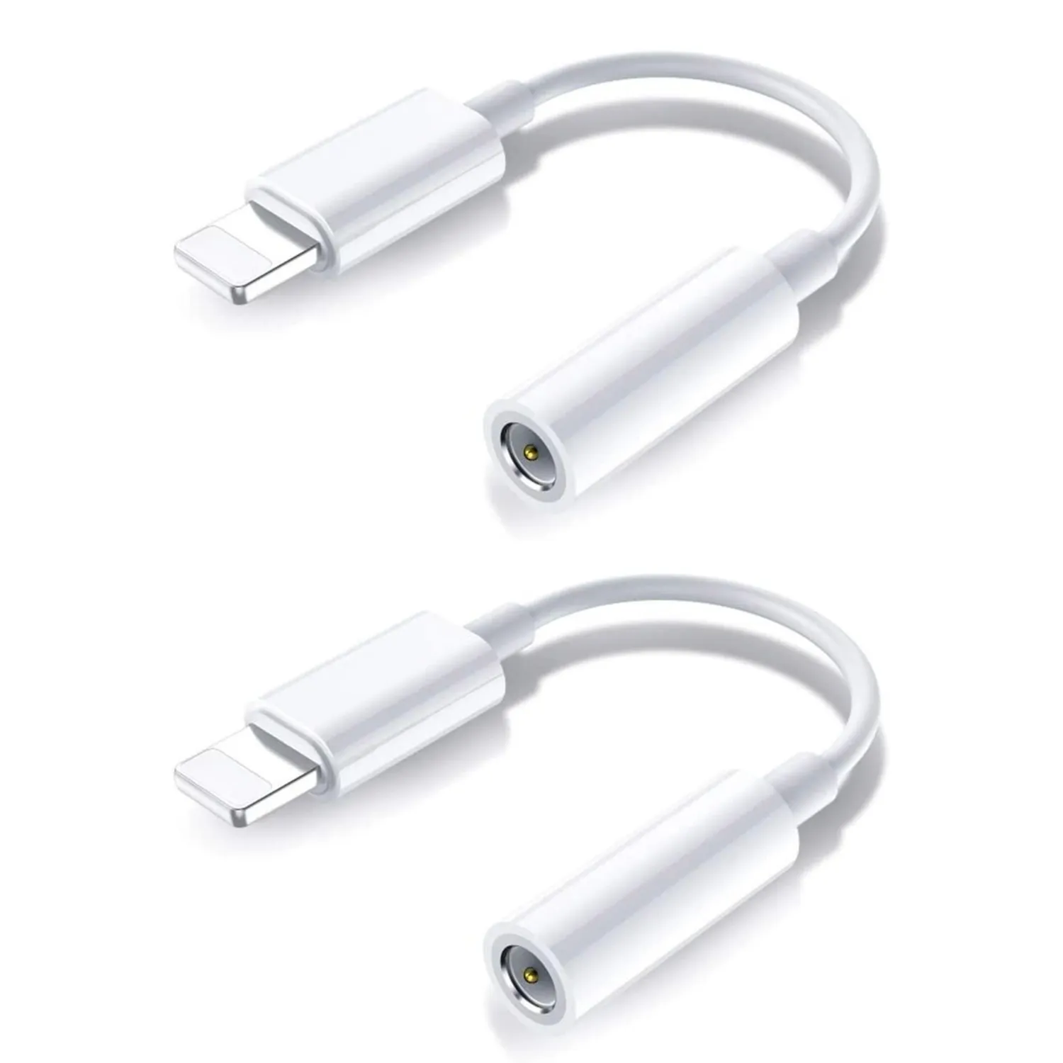 2x Lyn til 3,5 mm adapter for BT-hodetelefoner