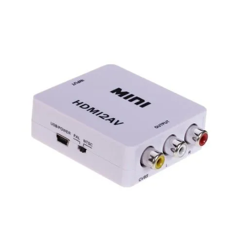 HDMI Adapter til AV - (3x RCA) NTSC / PAL Kompatibel - Hvit