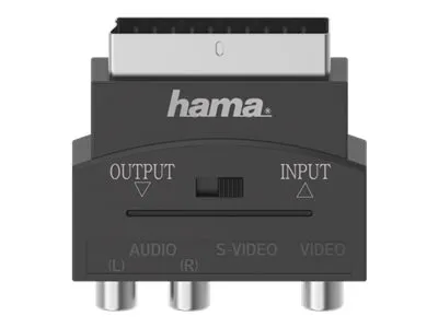 Hama Essential Line - Video/audio-adapter - S-Video / kombinert video / audio - SCART plugg til 4 pin S-Video, RCA beholder - svart - toretnings