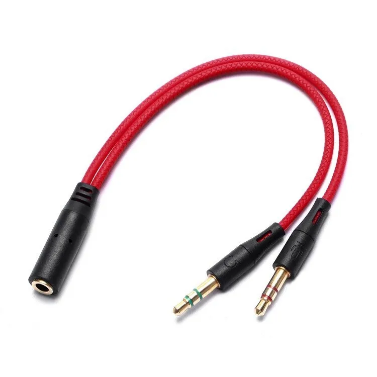 2stk. 4-pinners 3,5 mm hunn til 2 hann Y Splitter lydkabel