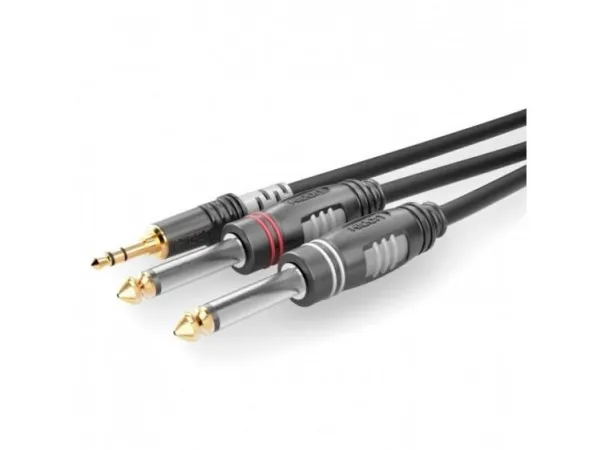 Sommer Cable HBA-3S62-0150 Jack Audio-tilkoblingskabel [1x Jack 3,5 mm - 2x Jack 6,3 mm (mono)] 1,50 m svart