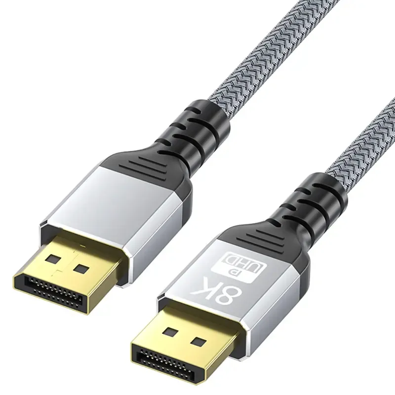 NÖRDIC 50cm DisplayPort til DisplayPort Cable Ver 1.4 UHD 8K i 60Hz 32.4gbps 10-bit HDR Double Screen Pure Copper 99.99%