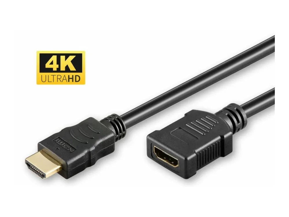 MicroConnect - High Speed - HDMI-forlengelseskabel - HDMI hann til HDMI hunn - 50 cm - svart - 4 K 60 Hz (4096 x 2160) støtte, Lydreturkanal (ARC)