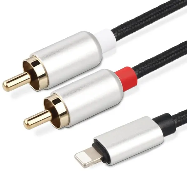 NÖRDIC Lightning (ikke MFI) til RCA kabel 1,2m for lyd