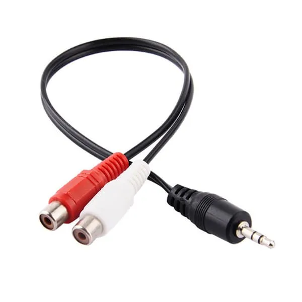 20cm aux til 2x RCA stereo lydkabeladapter