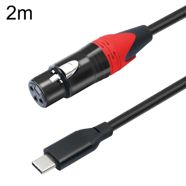 Lydkabel USB-C hann til XLR hunn - 2 m med innebygd DAC-brikke