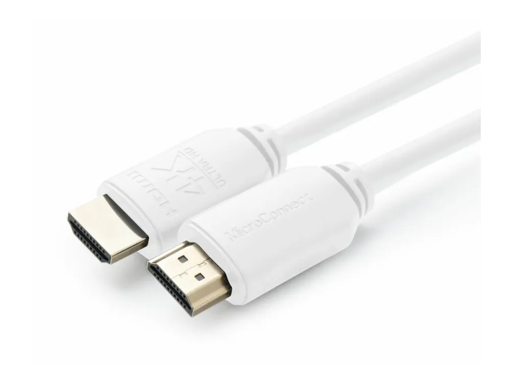 MicroConnect - Ultra High Speed - HDMI-kabel med Ethernet - HDMI hann til HDMI hann - 5 m - hvit - 4K 60Hz støtte