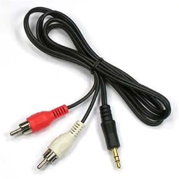 1m aux til 2x RCA stereo lydkabel