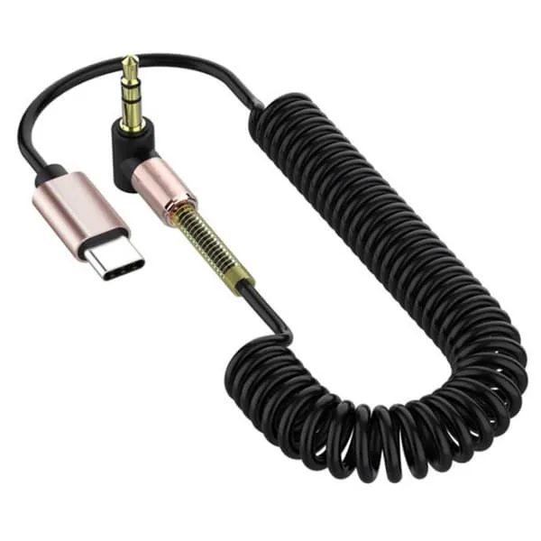 1M Töbjar 3,5 mm AUX USB-C lydkabelhodetelefonkabel Type-C