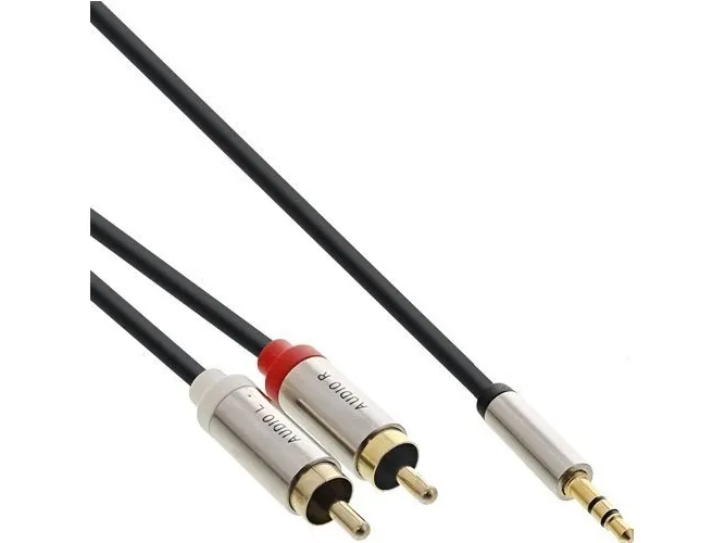 InLine 99240, 3.5mm, Hankjønn, 2 x RCA, Hankjønn, 10 m, Svart