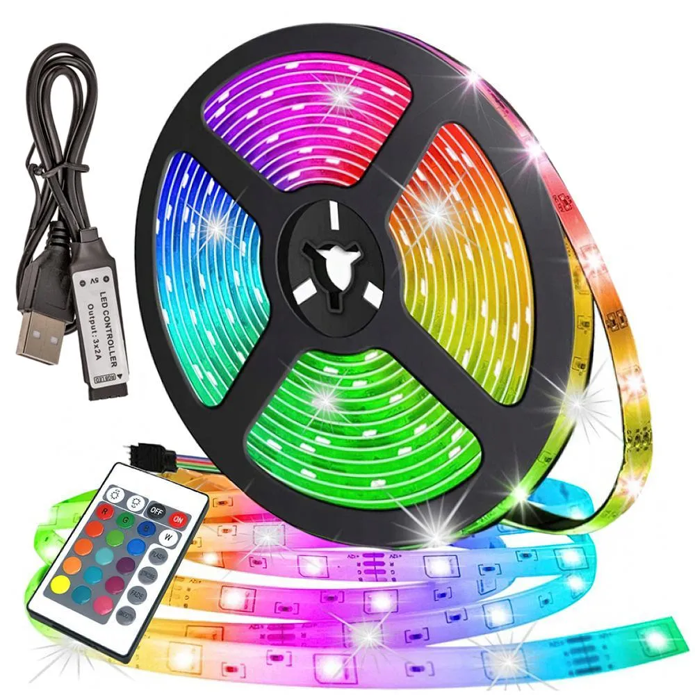 2m LED-Strip Lights med RGB / Lyslenke / LED-list - USB