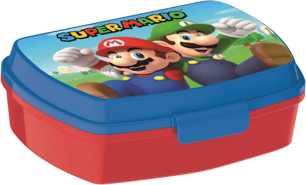 Rolig plastmatboks Super Mario Luigi