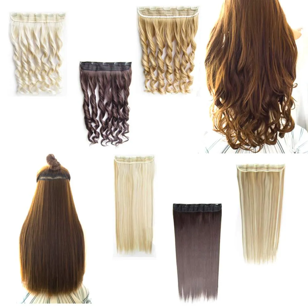 Clip-on / Hair extensions krøllete & rett 70cm - Flere farger