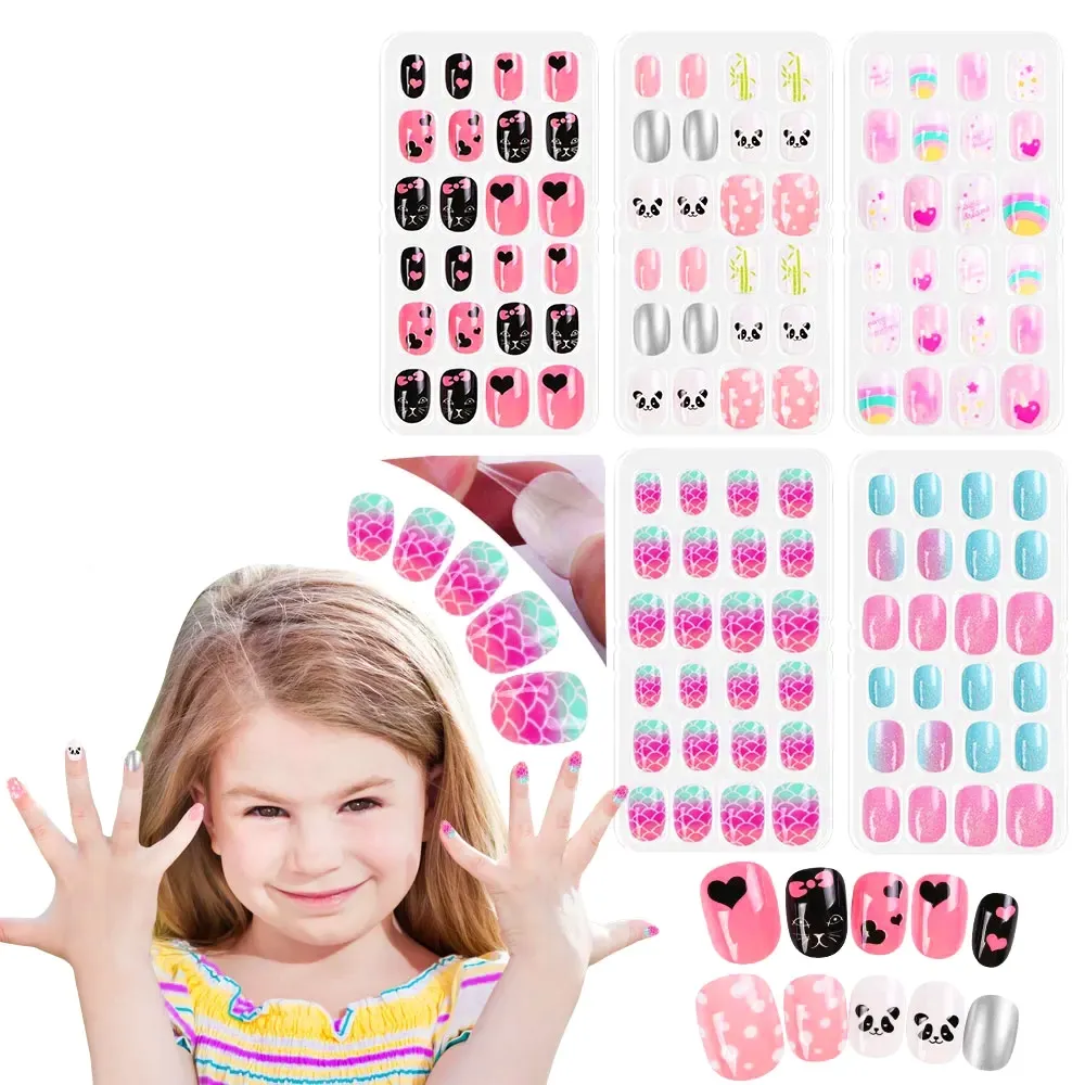set Kids cute false nails DIY Nail Art 120 pcs