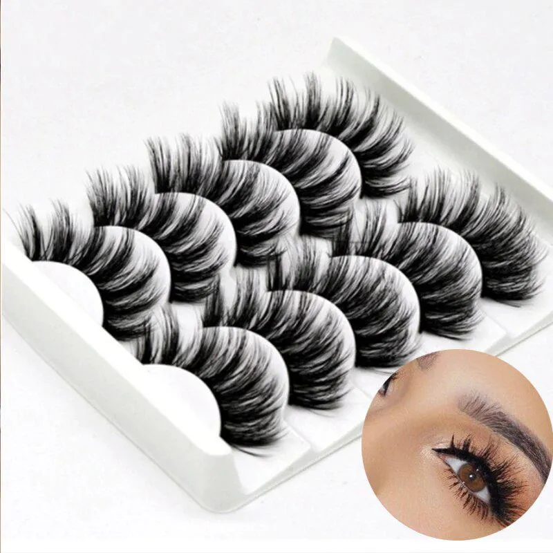 5 par falske øyevipper - 3D faux mink (G-47)