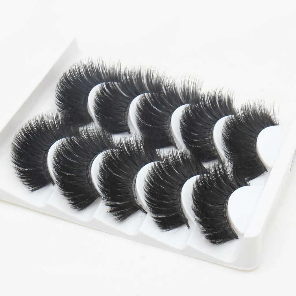 5 par falske øyevipper - 6D faux mink - G209