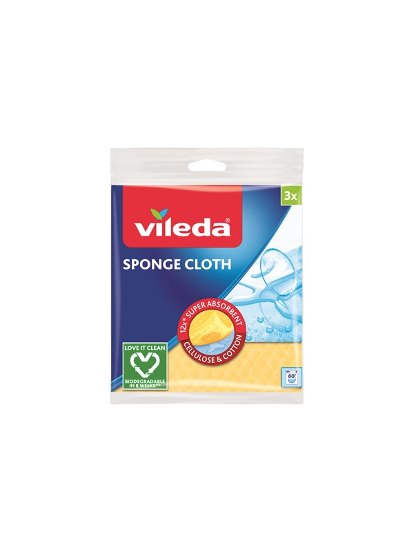 Vileda Wet Sponge Cloth - 3 pcs