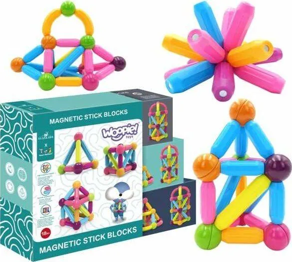 Magnetiske konstruksjonsklosser WOOPIE, 38 deler