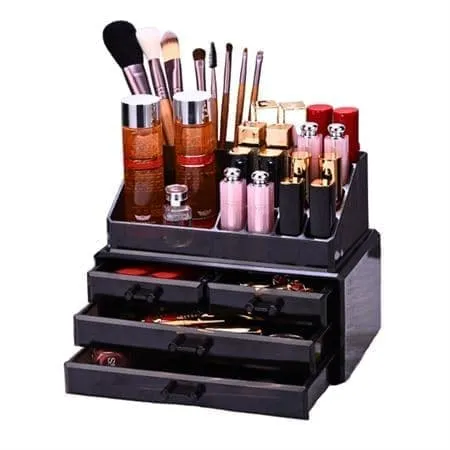 UNIQ Smykke / Makeup Akryl Organiser med 4 skuffer - SF 1155 - Svart