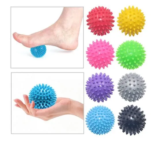 2stk Spiky Ball Rund Muskel Massasje Roller Yoga Stick Body