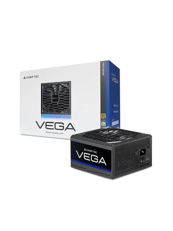 Chieftec VEGA Series PPG-750-S - power supply - 750 Watt Strømforsyning (PSU) - 750 Watt - 135 mm - ATX - 80 Plus Gold sertifisert